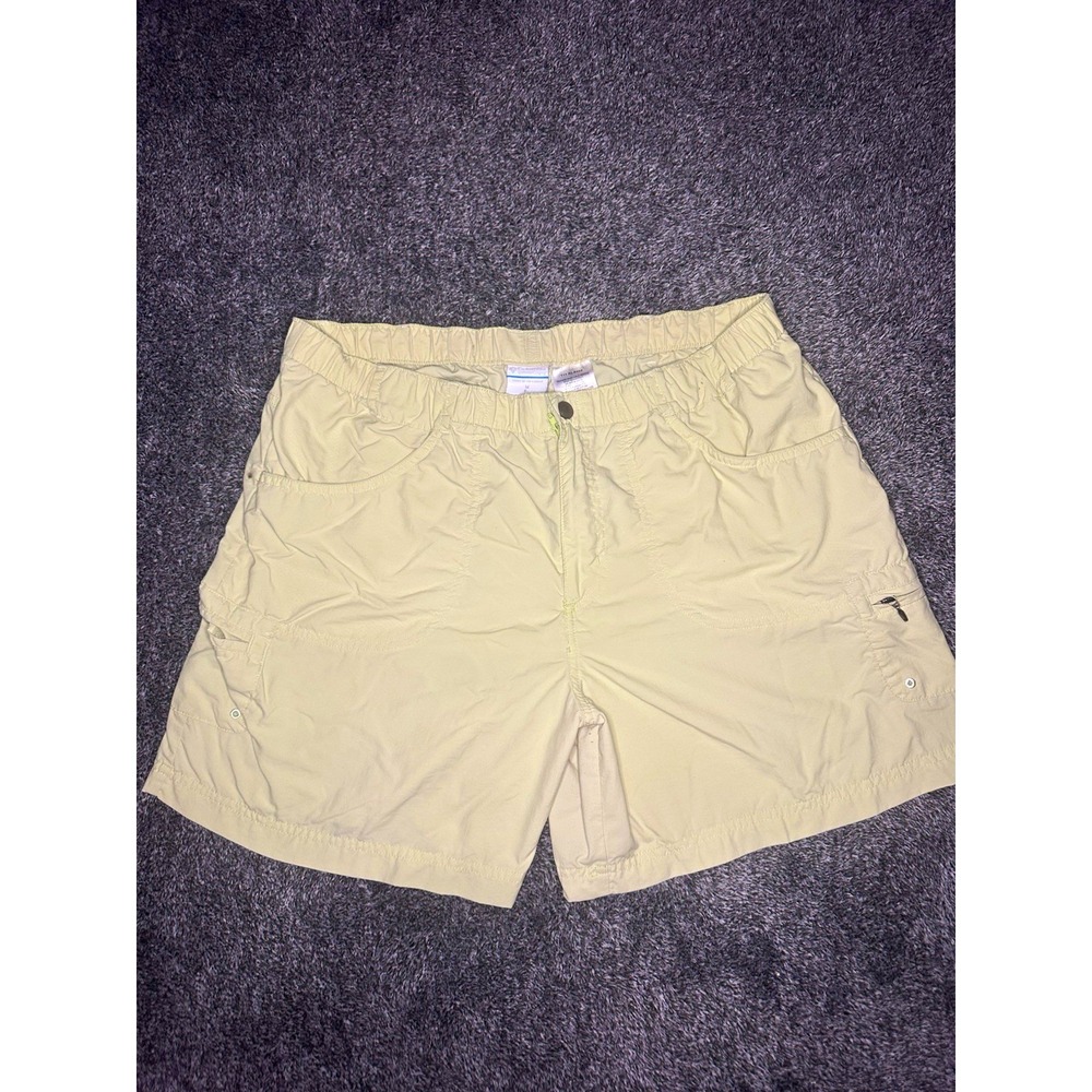 Columbia Womens M 6 Hiking Cargo Shorts Khaki Beige Outdoor Fishing Quick Dry